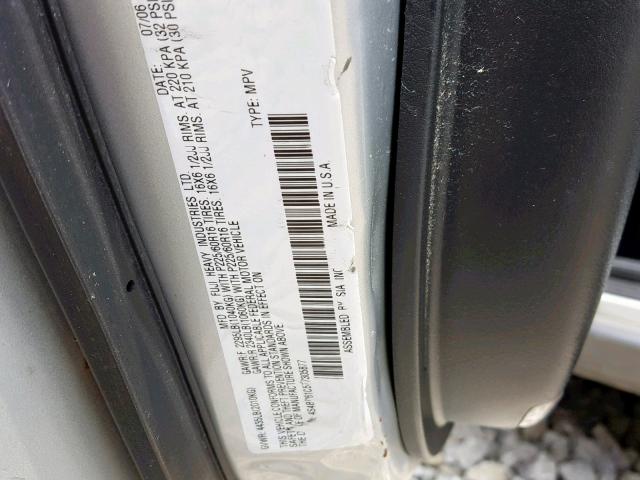 4S4BP61C577305877 - 2007 SUBARU LEGACY OUT SILVER photo 10