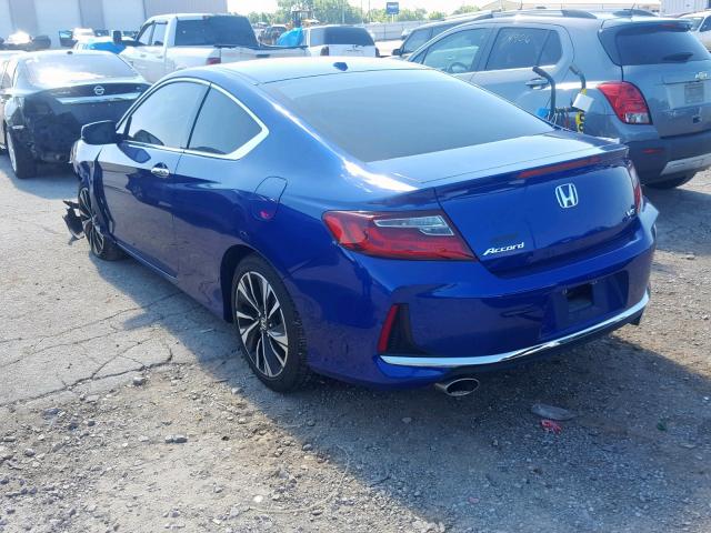 1HGCT2B95GA007317 - 2016 HONDA ACCORD EXL BLUE photo 3