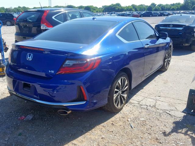 1HGCT2B95GA007317 - 2016 HONDA ACCORD EXL BLUE photo 4