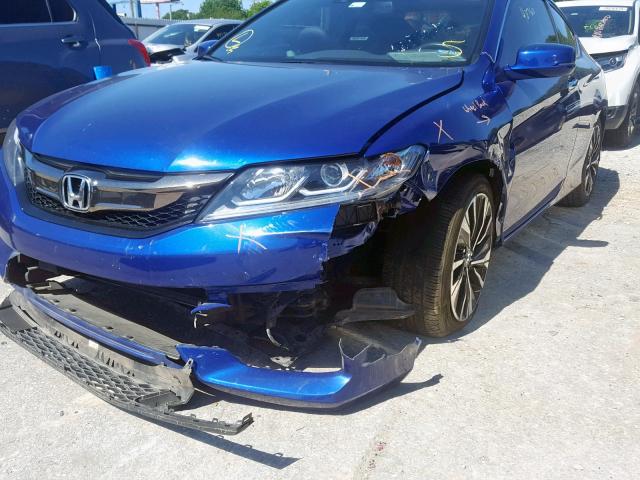 1HGCT2B95GA007317 - 2016 HONDA ACCORD EXL BLUE photo 9