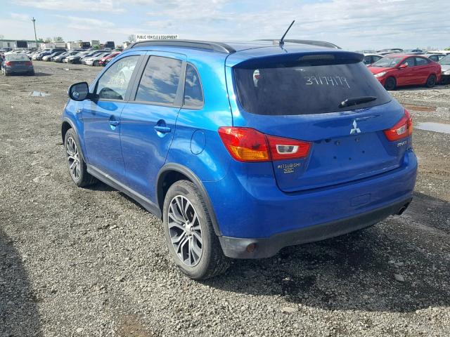 JA4AJ4AW0GZ611464 - 2016 MITSUBISHI RVR GT BLUE photo 3