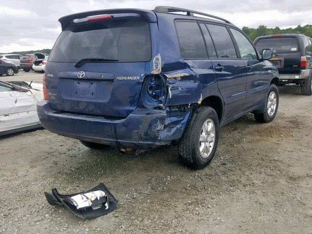 JTEHF21A320092353 - 2002 TOYOTA HIGHLANDER BLUE photo 4