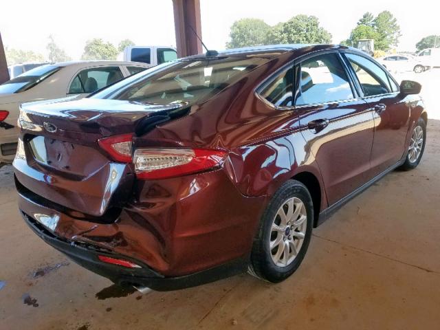 3FA6P0G75GR154924 - 2016 FORD FUSION S MAROON photo 4