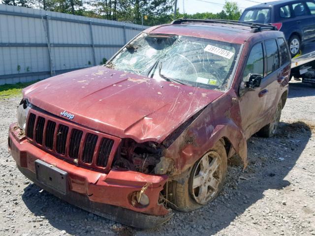 1J8GR48K47C524447 - 2007 JEEP GRAND CHER BURGUNDY photo 2