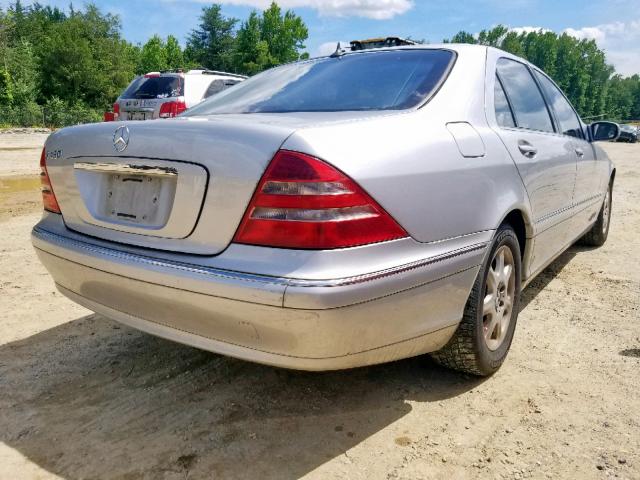 WDBNG70J82A292222 - 2002 MERCEDES-BENZ S 430 SILVER photo 4