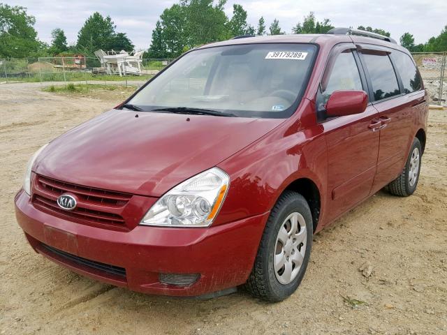 KNDMG4C37A6324717 - 2010 KIA SEDONA LX RED photo 2