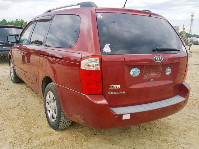 KNDMG4C37A6324717 - 2010 KIA SEDONA LX RED photo 3