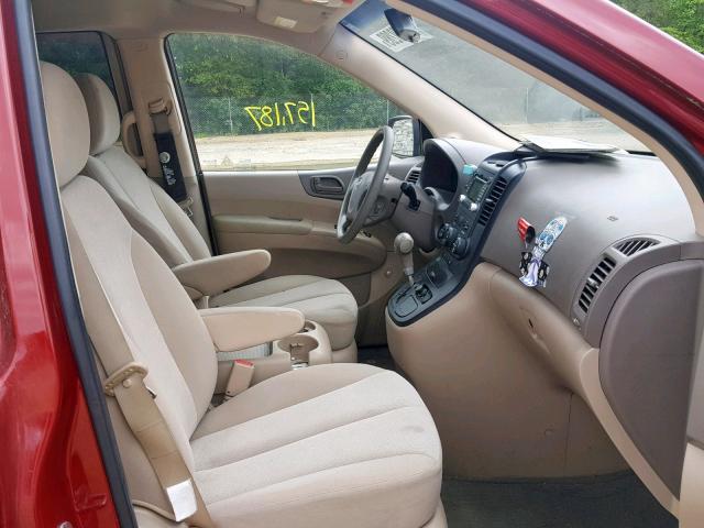 KNDMG4C37A6324717 - 2010 KIA SEDONA LX RED photo 5