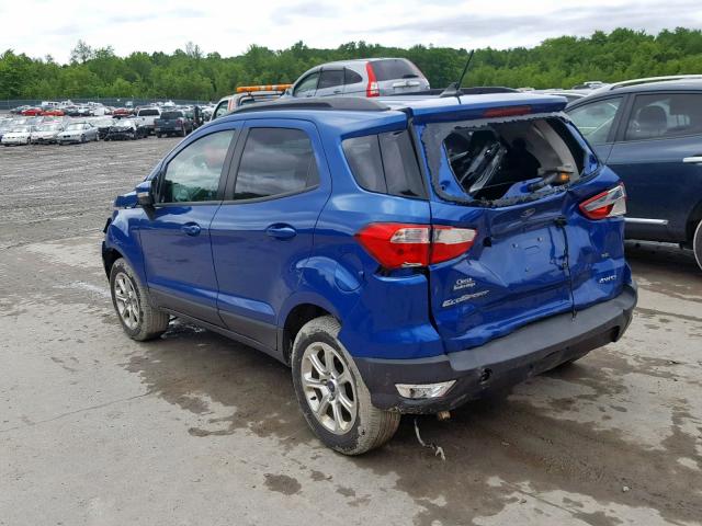 MAJ6P1UL6JC204114 - 2018 FORD ECOSPORT S BLUE photo 3