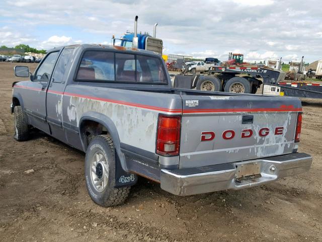 1B7GG23X3PS271731 - 1993 DODGE DAKOTA GRAY photo 3