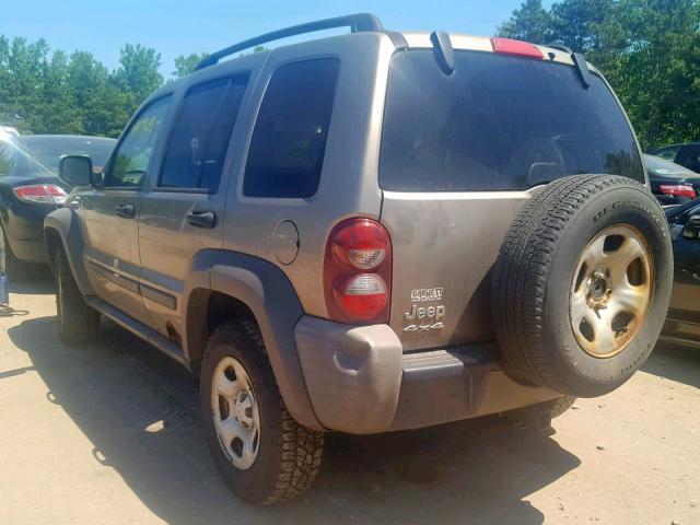 1J8GL48K07W519505 - 2007 JEEP LIBERTY SP BROWN photo 3