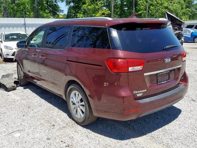 KNDMB5C17G6120057 - 2016 KIA SEDONA LX BURGUNDY photo 3