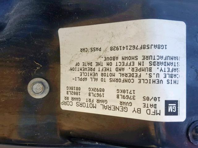 1G8AJ58F76Z141928 - 2006 SATURN ION LEVEL GRAY photo 10