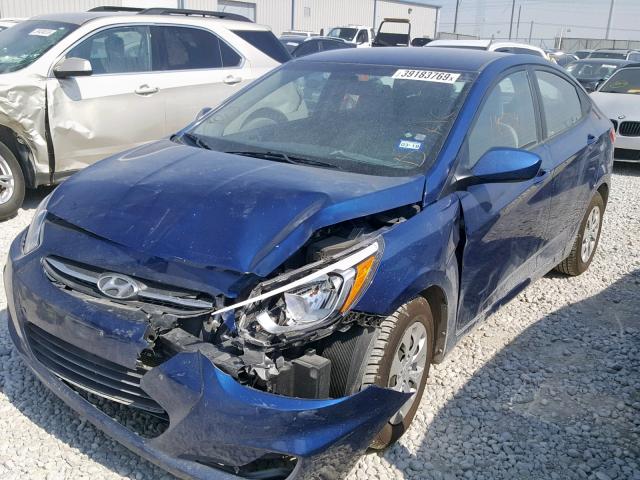 KMHCT4AE1HU291601 - 2017 HYUNDAI ACCENT SE BLUE photo 2