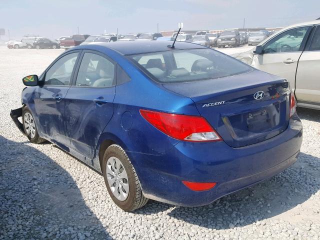 KMHCT4AE1HU291601 - 2017 HYUNDAI ACCENT SE BLUE photo 3