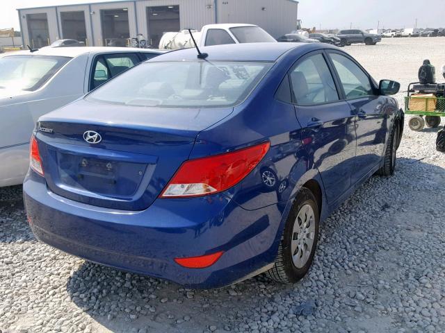 KMHCT4AE1HU291601 - 2017 HYUNDAI ACCENT SE BLUE photo 4