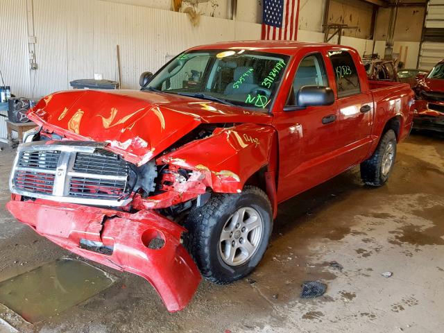 1D7HW48K76S535974 - 2006 DODGE DAKOTA QUA RED photo 2