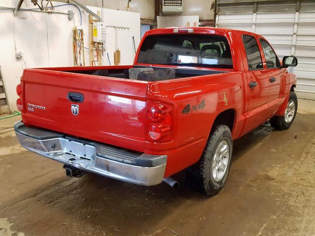 1D7HW48K76S535974 - 2006 DODGE DAKOTA QUA RED photo 4