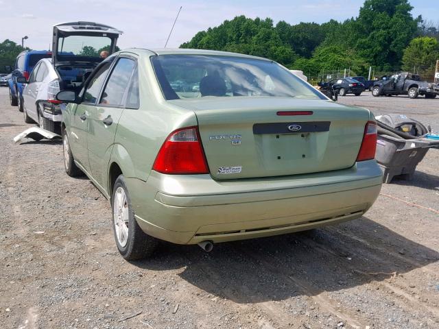 1FAHP34N97W362802 - 2007 FORD FOCUS ZX4 GREEN photo 3