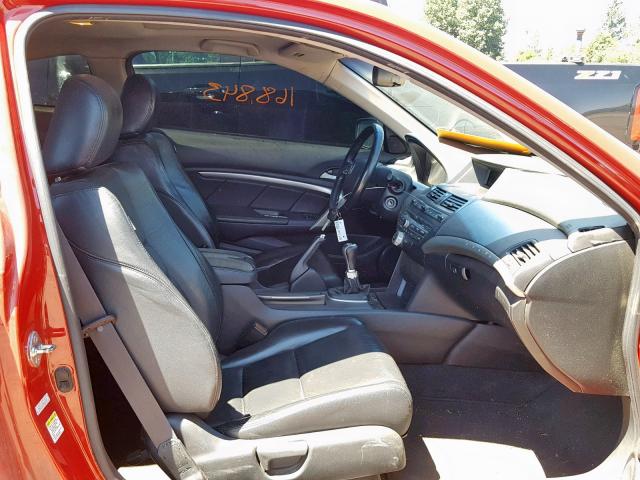 1HGCS21838A013002 - 2008 HONDA ACCORD EXL RED photo 5