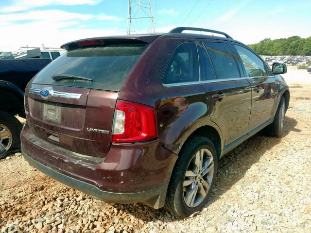 2FMDK3KC8BBA36147 - 2011 FORD EDGE LIMIT BURGUNDY photo 4