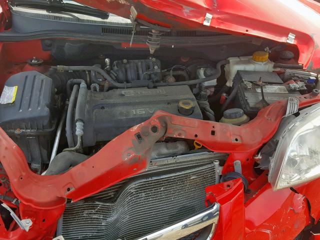 KL1TD56617B169850 - 2007 CHEVROLET AVEO BASE წითელი ფოტო 7