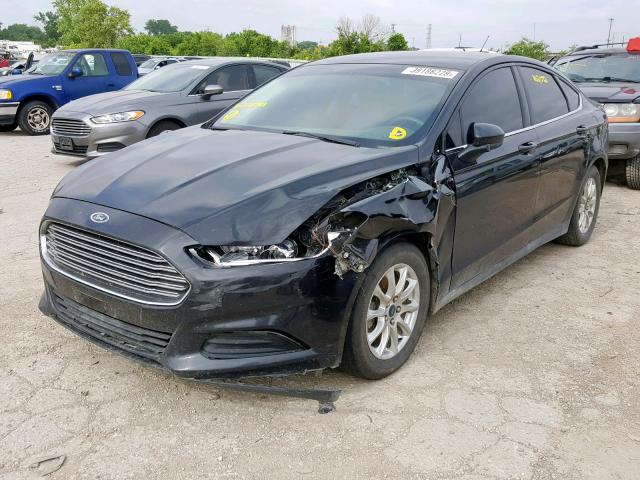 3FA6P0G78FR228741 - 2015 FORD FUSION S BLACK photo 2