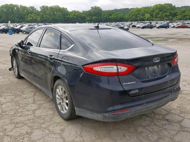 3FA6P0G78FR228741 - 2015 FORD FUSION S BLACK photo 3