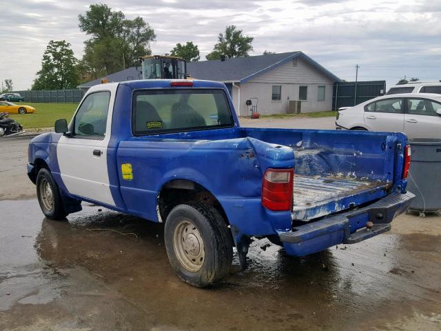 1FTYR10D13PA10369 - 2003 FORD RANGER BLUE photo 3