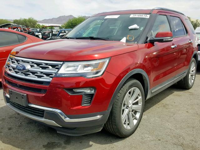 1FM5K8F82KGA63702 - 2019 FORD EXPLORER L RED photo 2