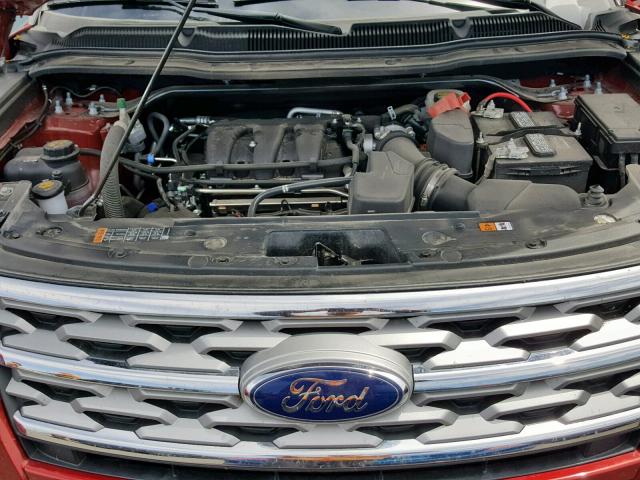 1FM5K8F82KGA63702 - 2019 FORD EXPLORER L RED photo 7