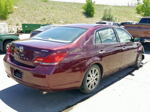 4T1BK36B08U309397 - 2008 TOYOTA AVALON XL MAROON photo 4