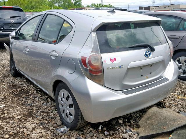 JTDKDTB34C1514552 - 2012 TOYOTA PRIUS C SILVER photo 3