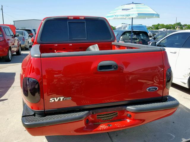 2FTZF0739YCA81672 - 2000 FORD F150 SVT L RED photo 6