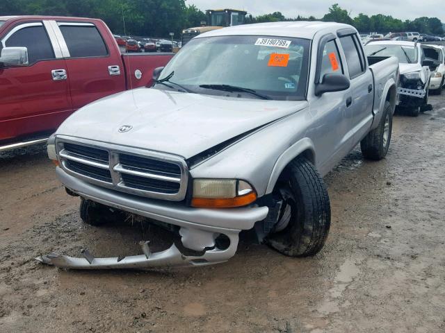 1D7HG38N14S790702 - 2004 DODGE DAKOTA QUA SILVER photo 2