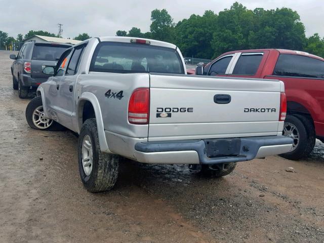 1D7HG38N14S790702 - 2004 DODGE DAKOTA QUA SILVER photo 3