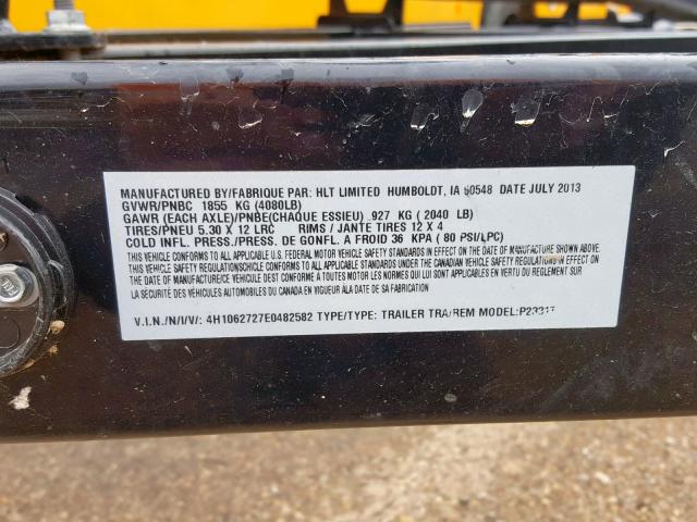 4H1062727E0482582 - 2014 MISC BOAT TRL 黑色 照片 10