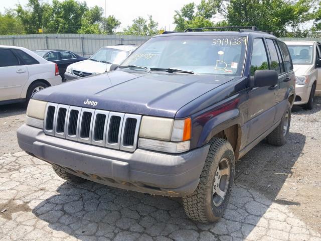 1J4GZ58S0VC600718 - 1997 JEEP GRAND CHER BLUE photo 2