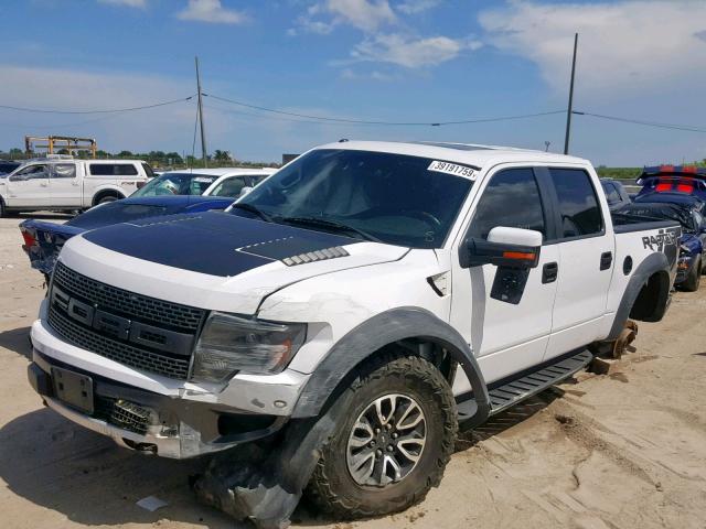 1FTFW1R65EFA12347 - 2014 FORD F150 SVT R WHITE photo 2