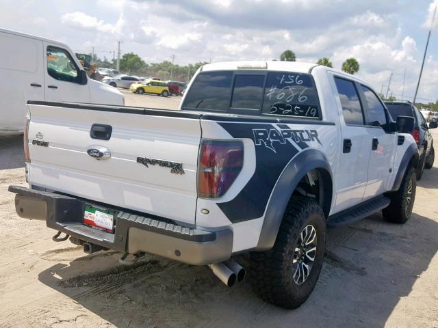 1FTFW1R65EFA12347 - 2014 FORD F150 SVT R WHITE photo 4