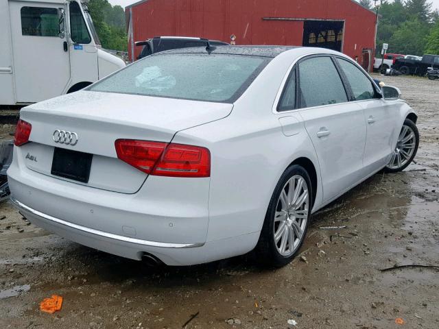 WAURGAFDXEN009556 - 2014 AUDI A8 L QUATT WHITE photo 4