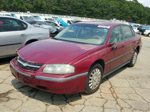 2G1WF52E159137114 - 2005 CHEVROLET IMPALA MAROON photo 2