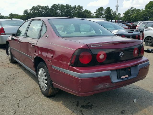 2G1WF52E159137114 - 2005 CHEVROLET IMPALA MAROON photo 3