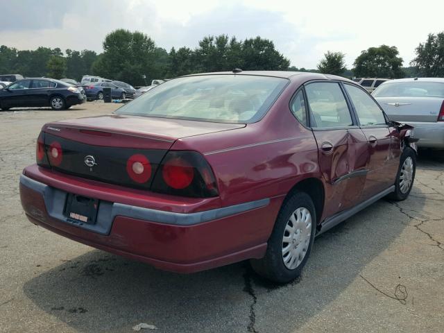 2G1WF52E159137114 - 2005 CHEVROLET IMPALA MAROON photo 4