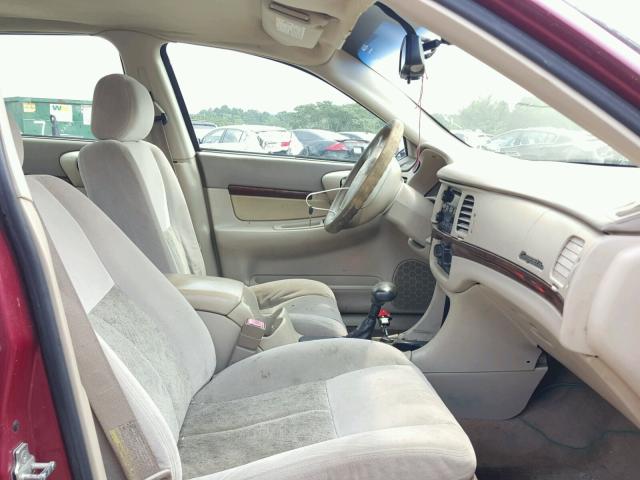 2G1WF52E159137114 - 2005 CHEVROLET IMPALA MAROON photo 5