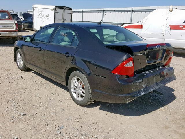 3FAHP0GA7BR271045 - 2011 FORD FUSION S BLACK photo 3