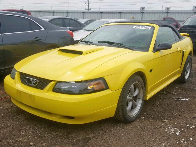 1FAFP45XX1F181275 - 2001 FORD MUSTANG GT YELLOW photo 2