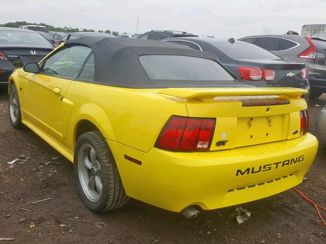 1FAFP45XX1F181275 - 2001 FORD MUSTANG GT YELLOW photo 3