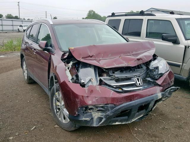 5J6RM4H7XCL028776 - 2012 HONDA CR-V EXL BURGUNDY photo 1