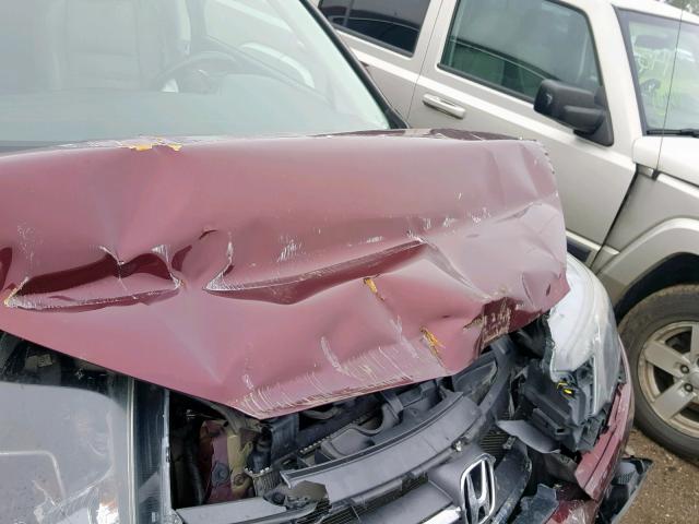 5J6RM4H7XCL028776 - 2012 HONDA CR-V EXL BURGUNDY photo 9